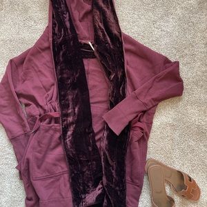 Free people maroon hooded sweater